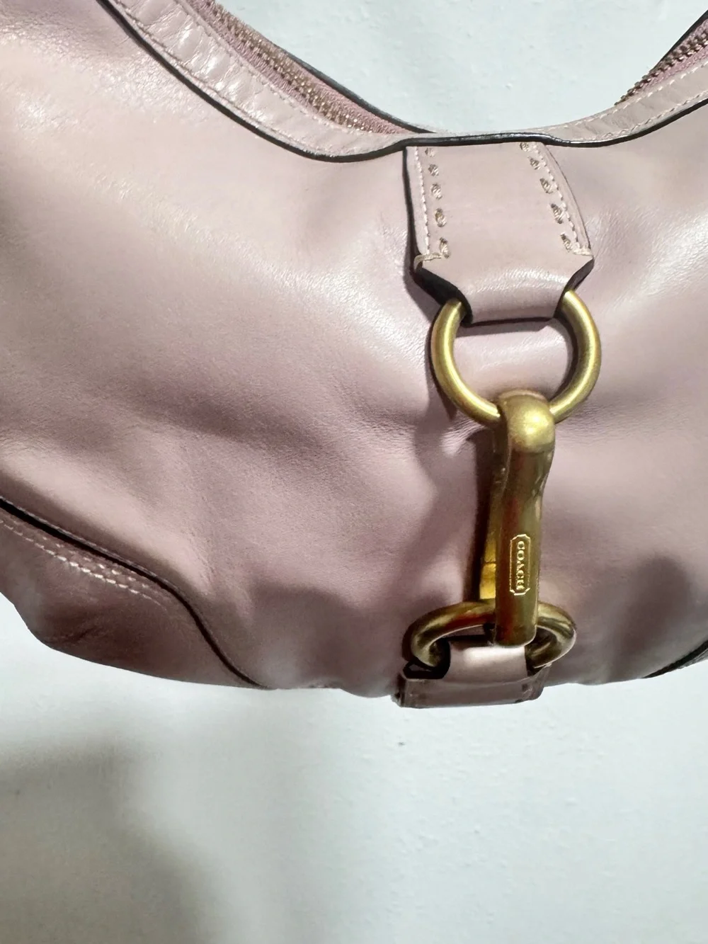 Coach Lilac Vintage Hampton Leather Hobo with Gold Hardware
